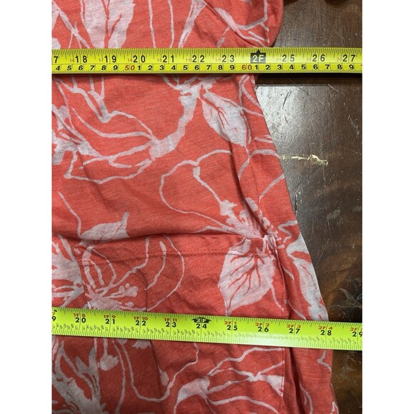 Chalet et Ceci 1X Orange Burn Out Floral Tunic Top Pocket XL Lagenlook Boho - Picture 8 of 13